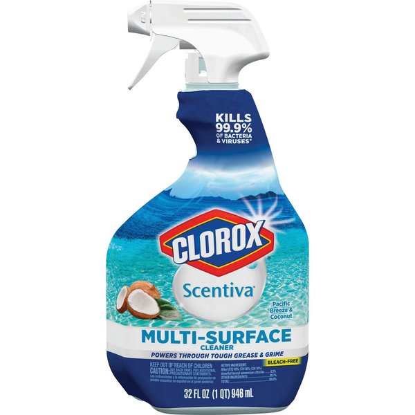 Clorox Scentiva Bleach-free Multi-Surface Cleaner, 32 fl oz (1 quart) Pacific Breeze & Coconut, 6 PK CLO31774CT